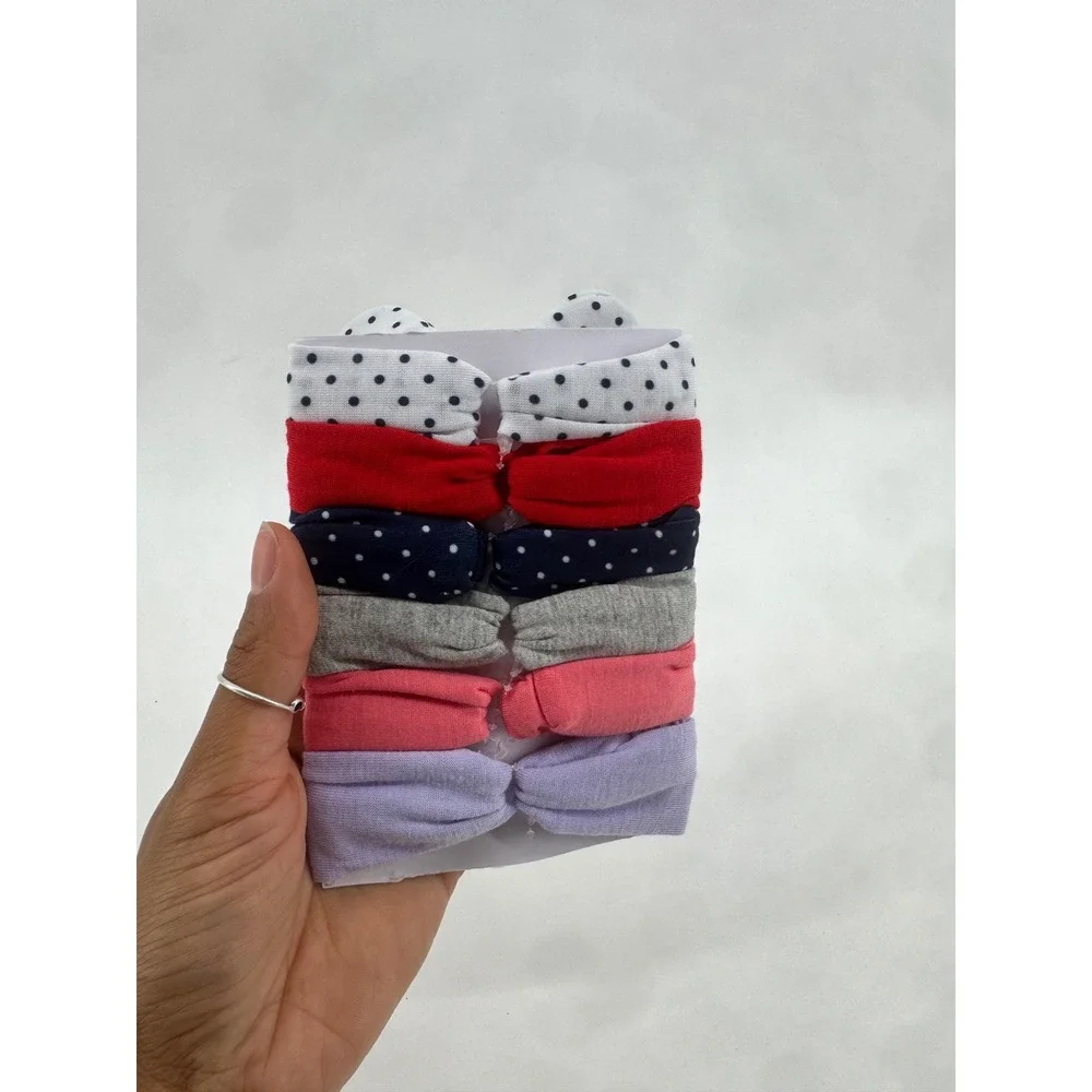 Carters Baby Girl Monkey Print Footed Sleeper and 8 Piece Headband Set 0-3M
